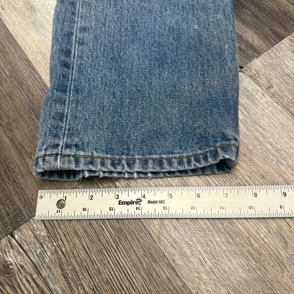 Levis 505 Red Tab Mid Wash Blue Mens 34x32 Regular Fit Straight Leg Denim Jeans - Picture 10 of 11